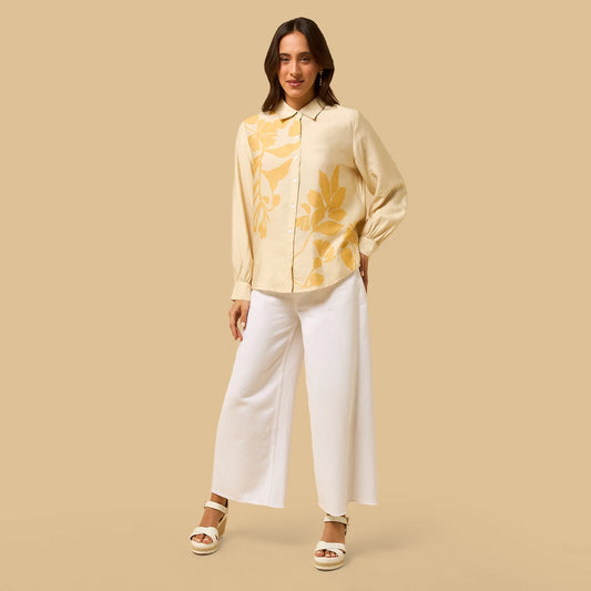 Max yellow floral printed shirt