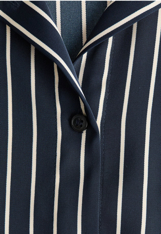 H&M navy blue striped shirt