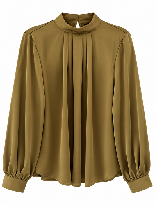 H&M olive green satin blouse