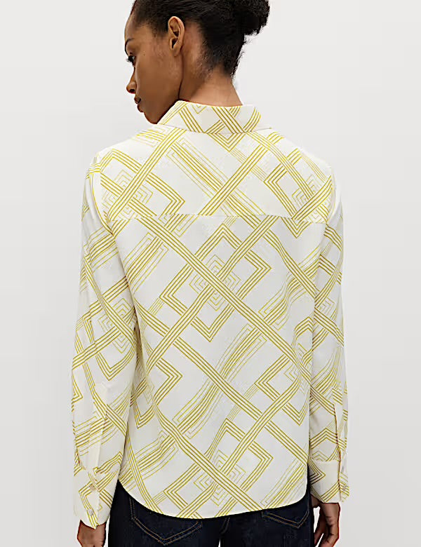 M&S Geometric print shirt moss