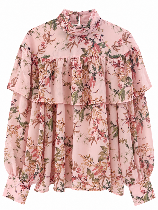 H&M floral pink blouse