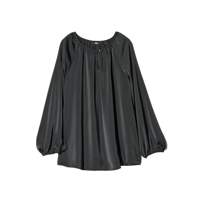 Uniqlo Satin Blouse Black