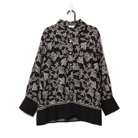 Black shirt printed floral filanto