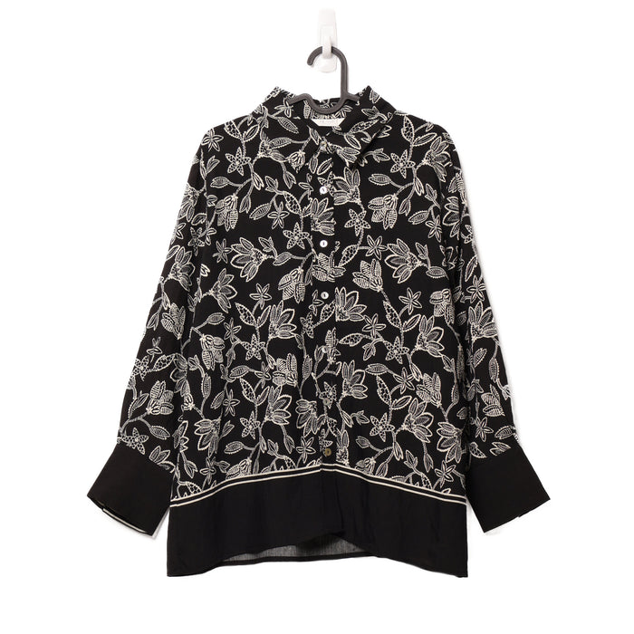 Black shirt printed floral filanto