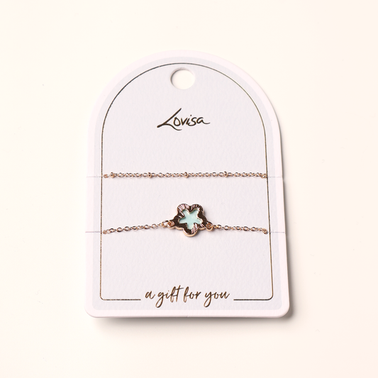 Bracelet 2 pc Clover Shape