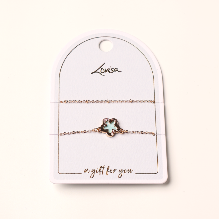Bracelet 2 pc Clover Shape