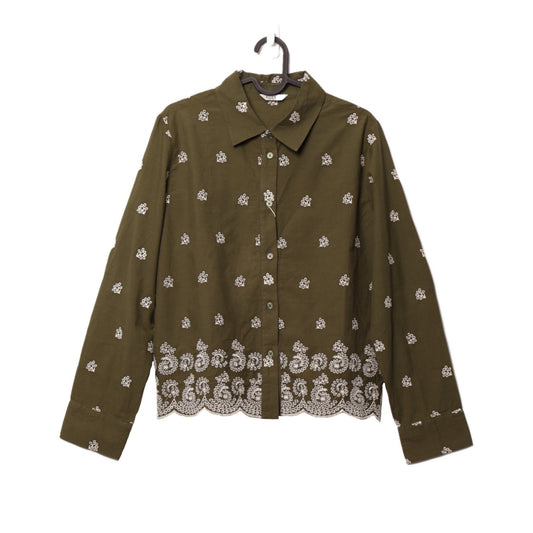 Olive embroidery shirt