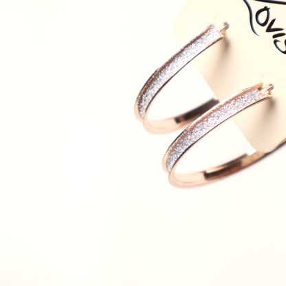 Earring Gold Glitter Hoop