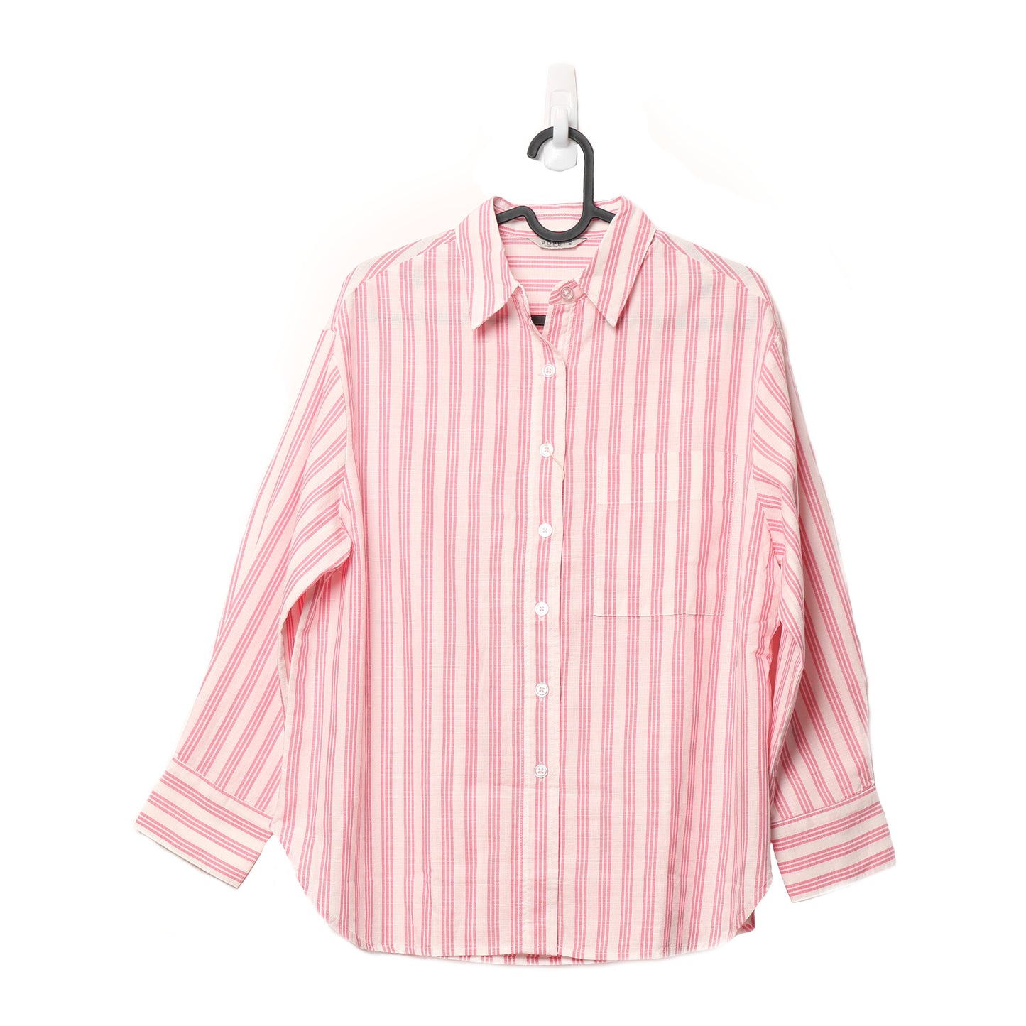 Rope pink striped shirt over size