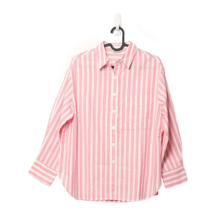 Rope pink striped shirt over size