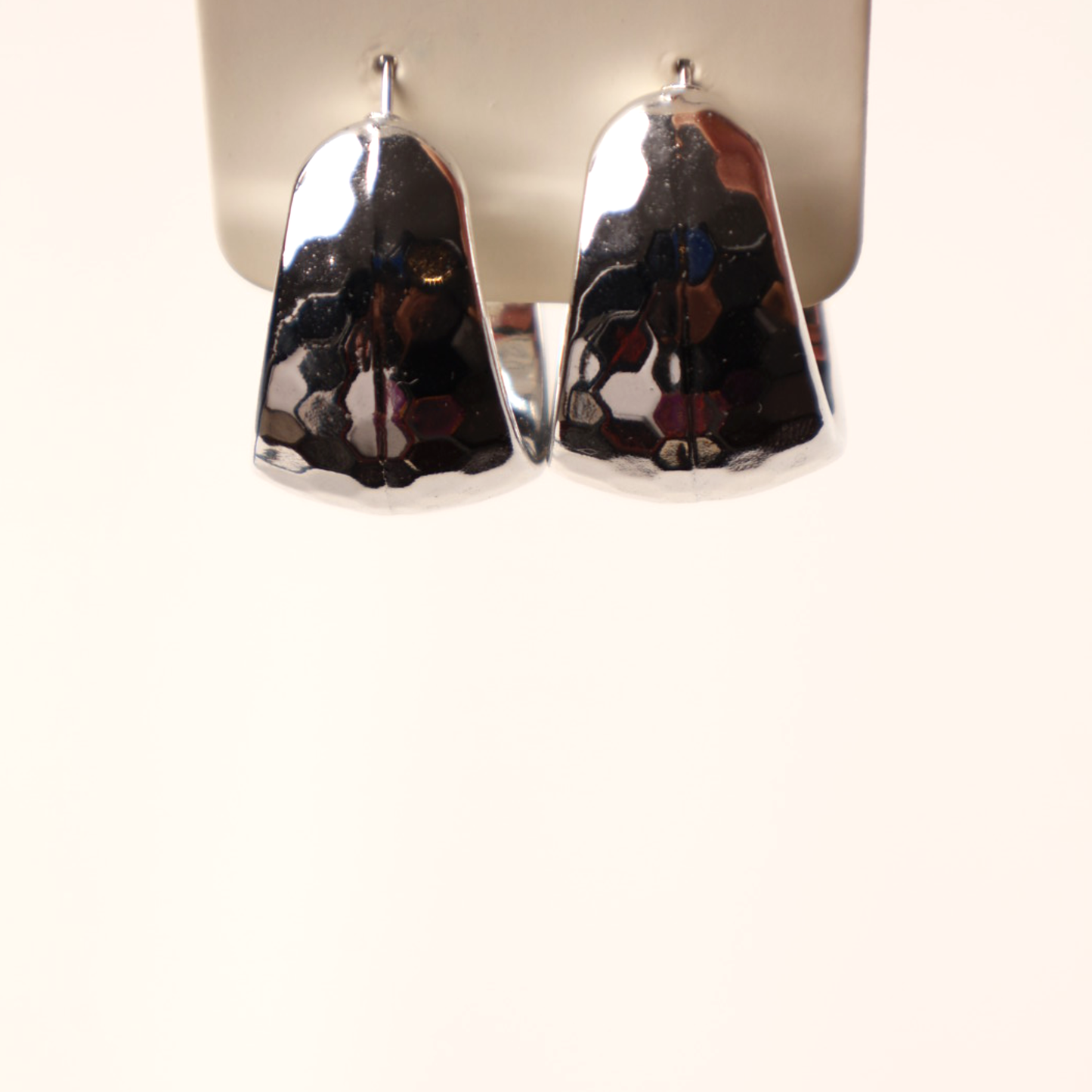 Earring Silver Hammered Textured Hoop