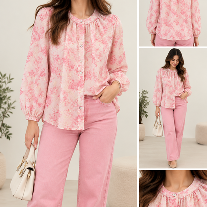 Filanto Light Pink Floral Marbled Pattern