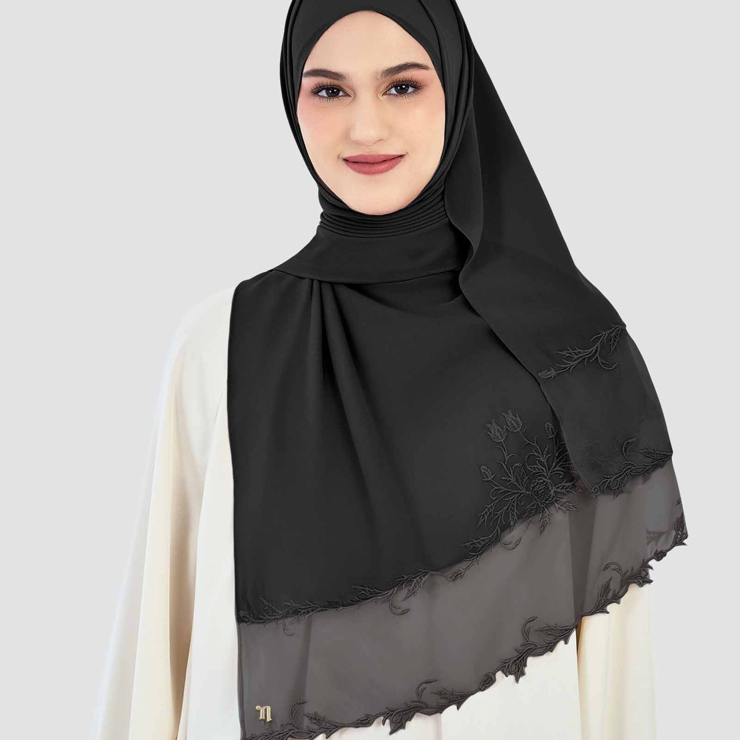 Naelofar chiffon shawl wz ogenza black