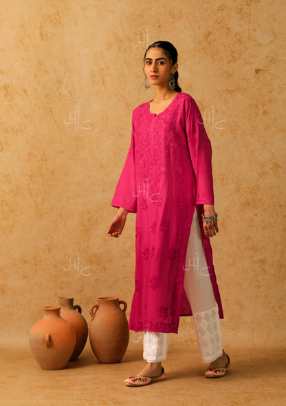Shab Chanderi magenta 