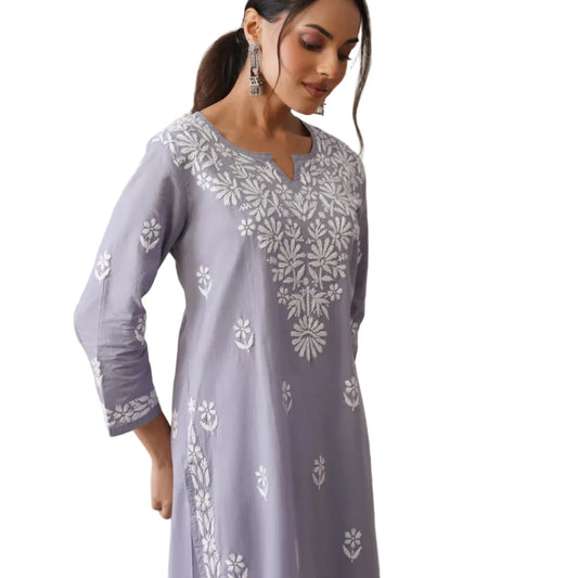 Nida Chikankari Gray