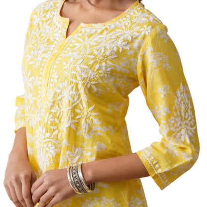 Zainan Chikankari Yellow
