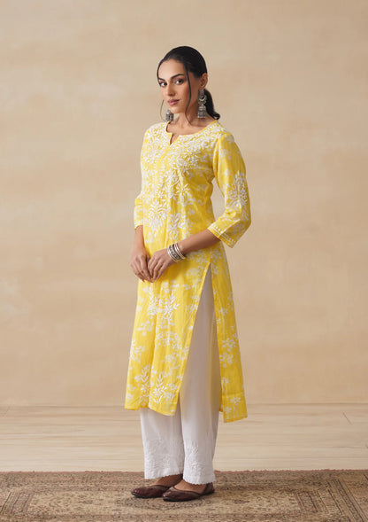 Zainan Chikankari Yellow