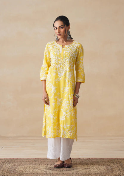 Zainan Chikankari Yellow