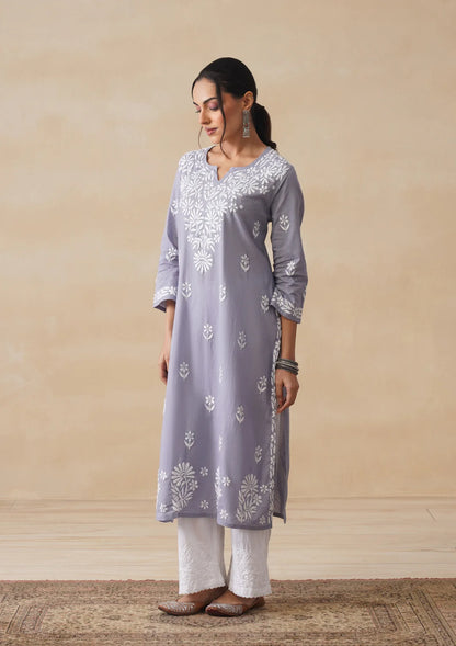 Nida Chikankari Gray