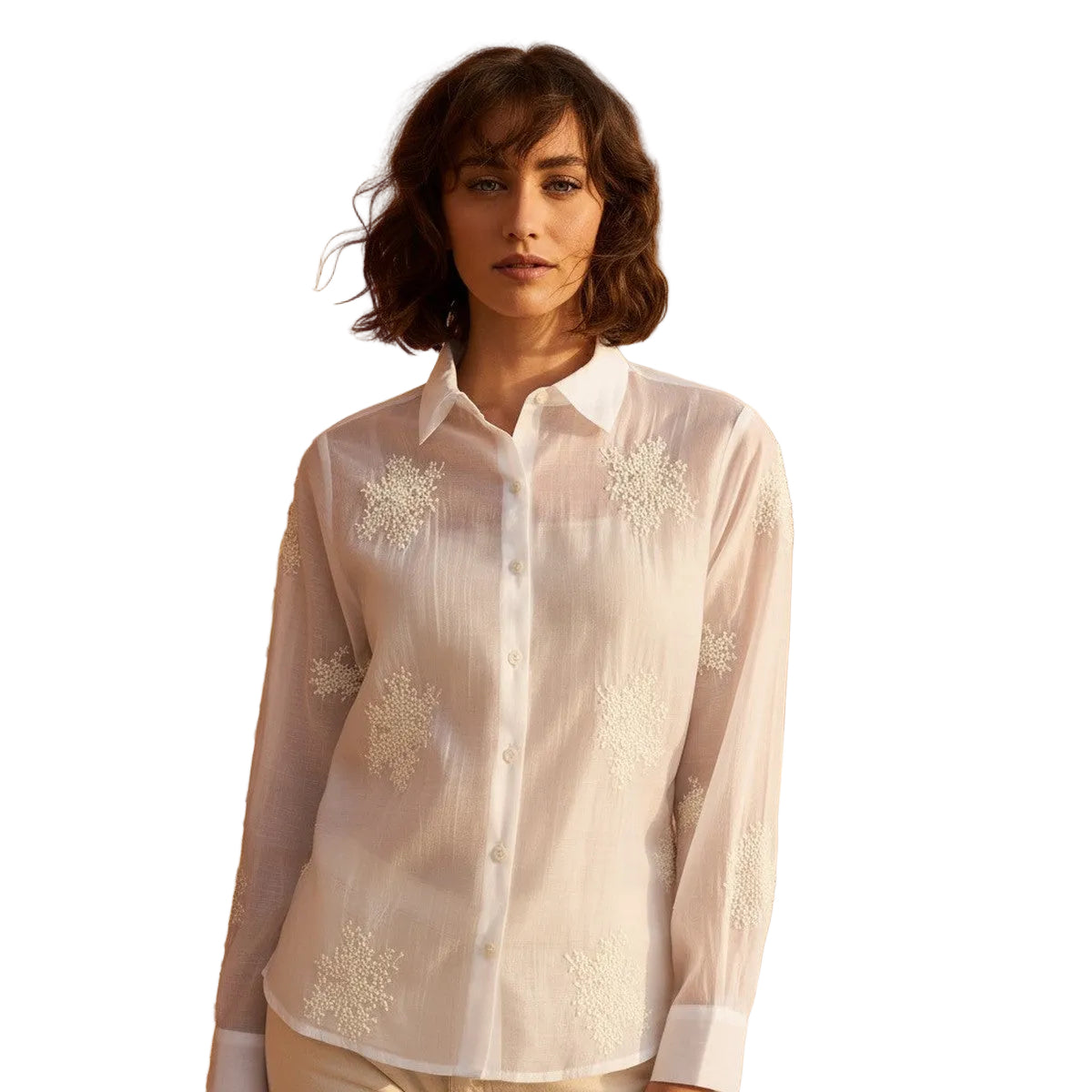 Embroidered White Shirt