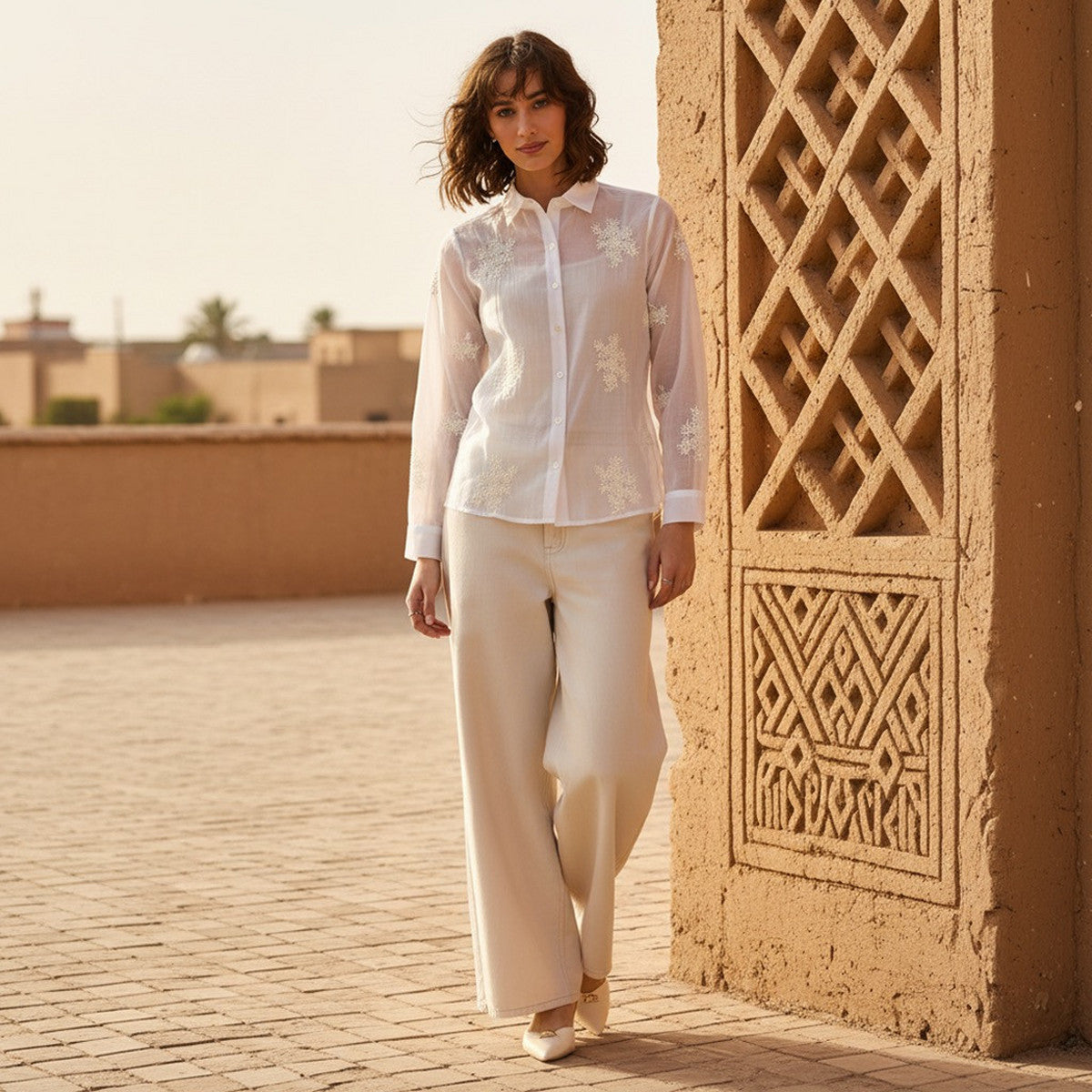 Embroidered White Shirt