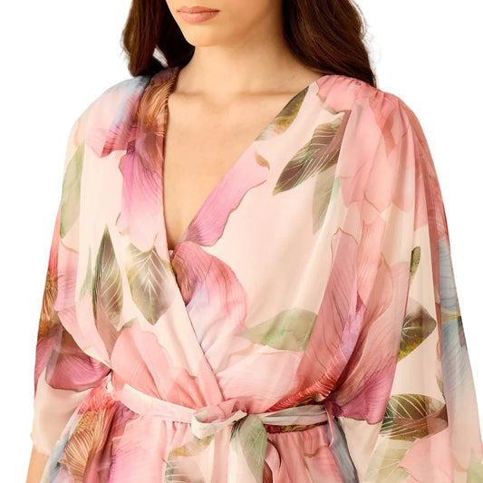 Floral Print Ruffled Dress Belt