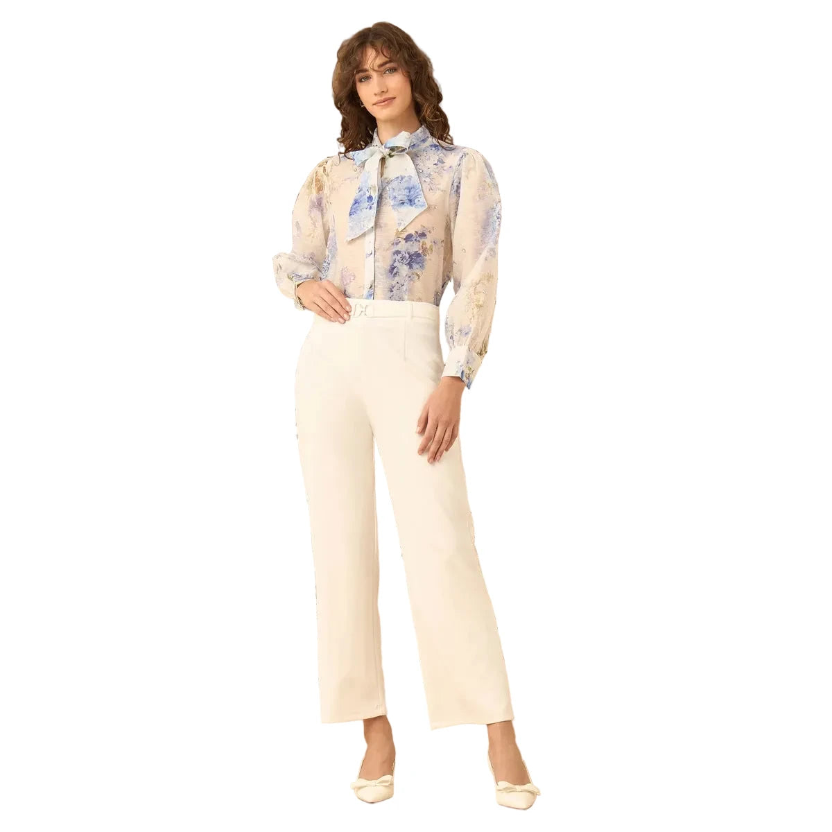 Floral Bow Neck Top