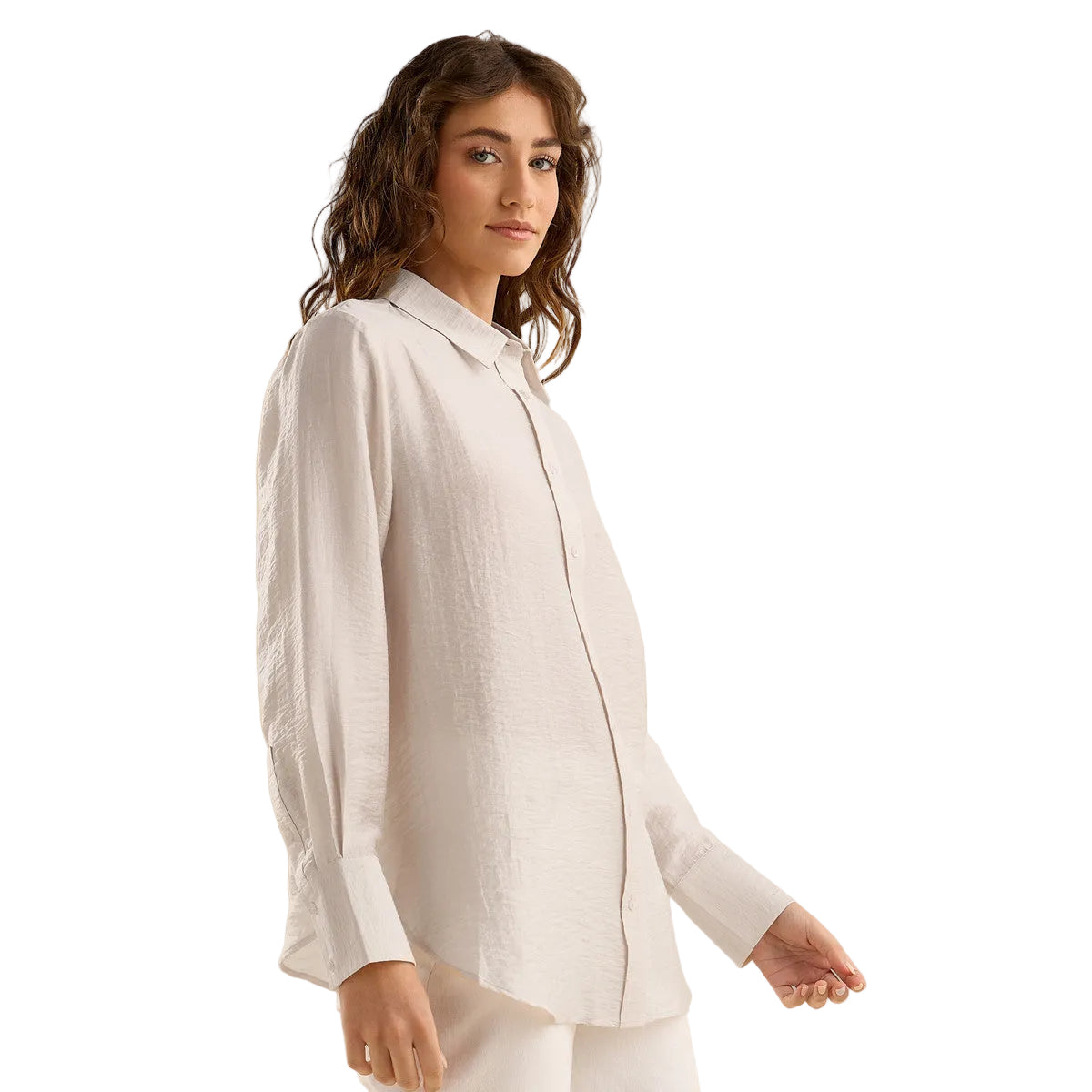 Oversized Textured Twill Shirt