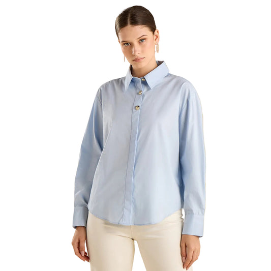 Max Poplin Shirt Blue