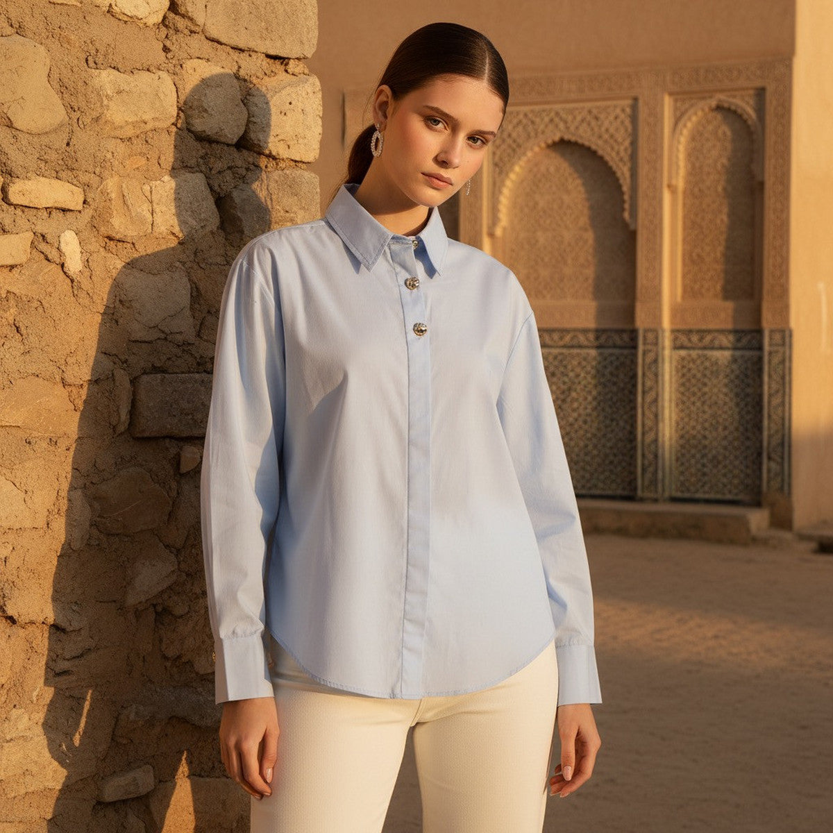 Max Poplin Shirt Blue