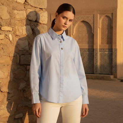Max Poplin Shirt Blue