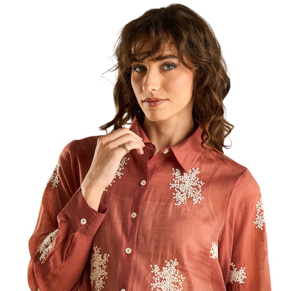 Embroiderd Shirt Brown