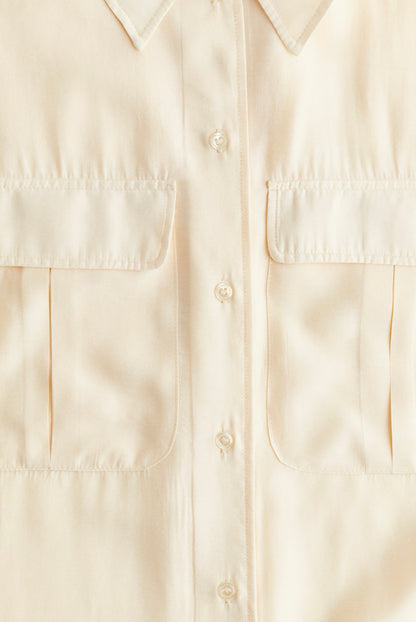 H&M Pocket Front Shirt Light Yellow