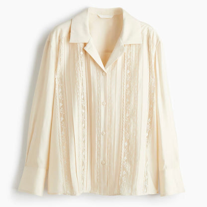H&M Lace Inset Shirt