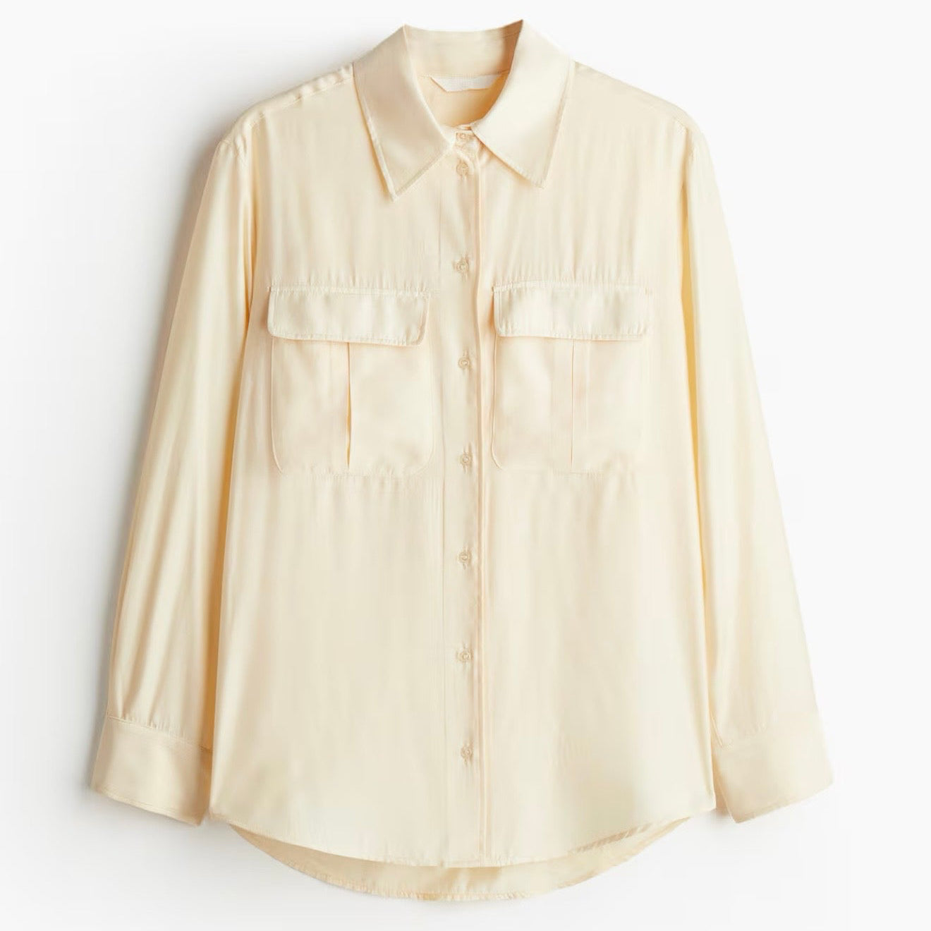 H&M Pocket Front Shirt Light Yellow
