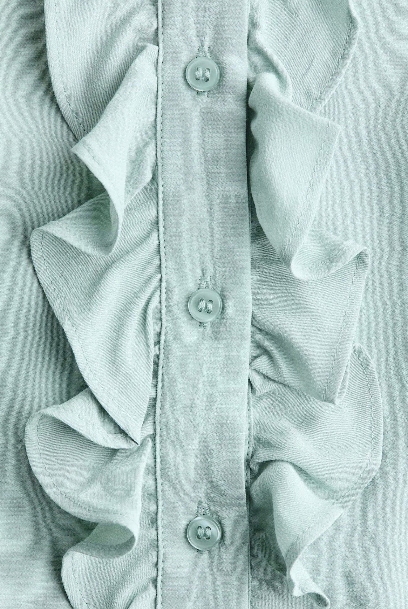 H&M Frill-Collared Blouse - Turquoise