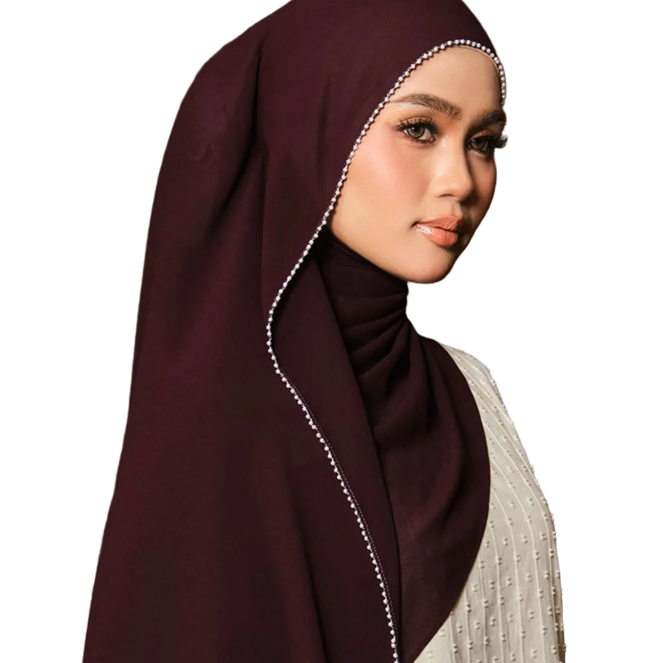 Poplook - Beaded chiffon shawl