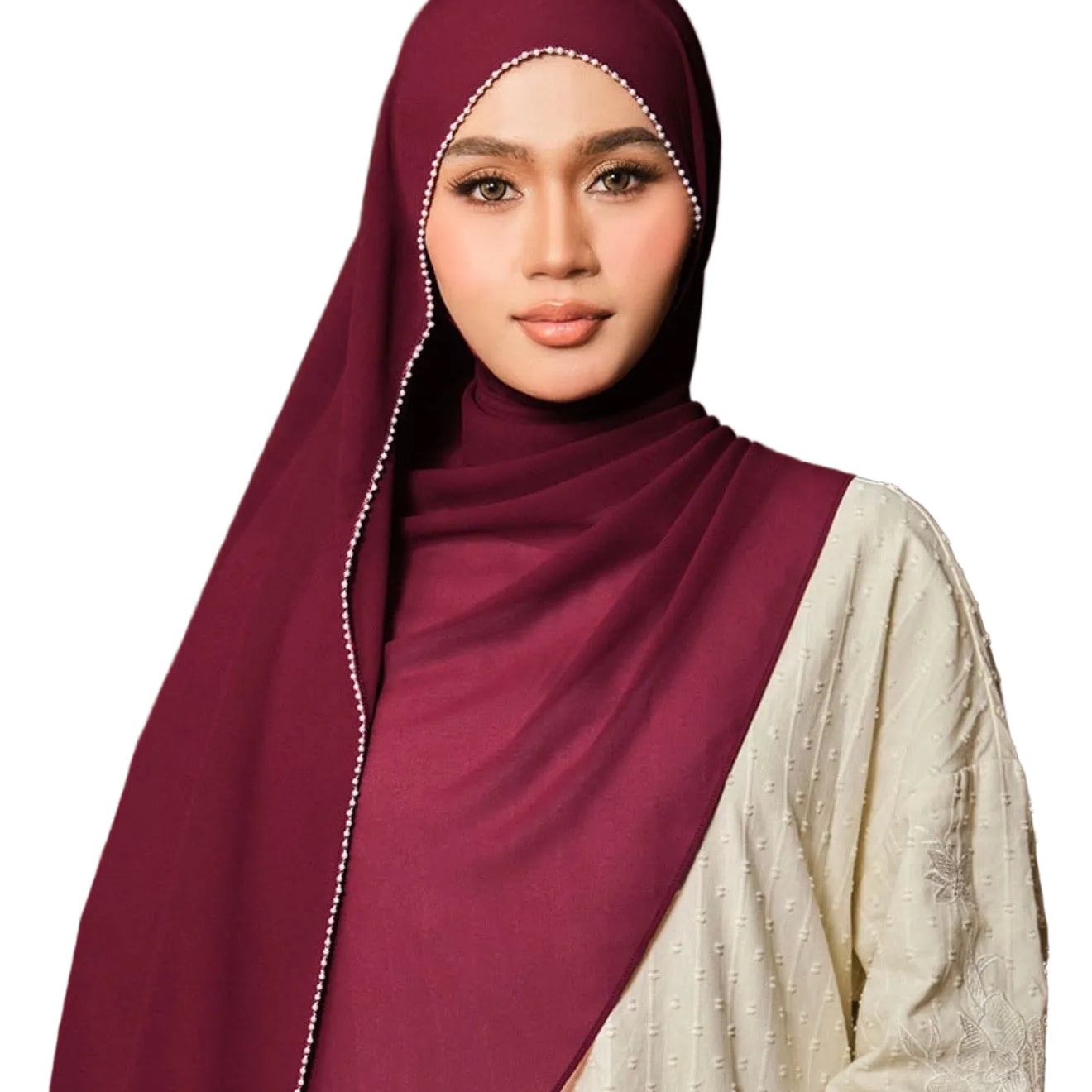 Poplook - Beaded chiffon shawl