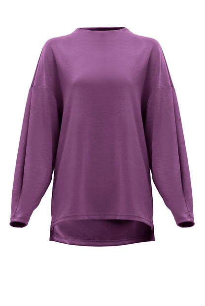 Poplook Soft High Neck Blouse – Blackberry