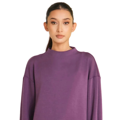 Poplook Soft High Neck Blouse – Blackberry