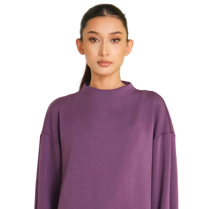 Poplook Soft High Neck Blouse – Blackberry