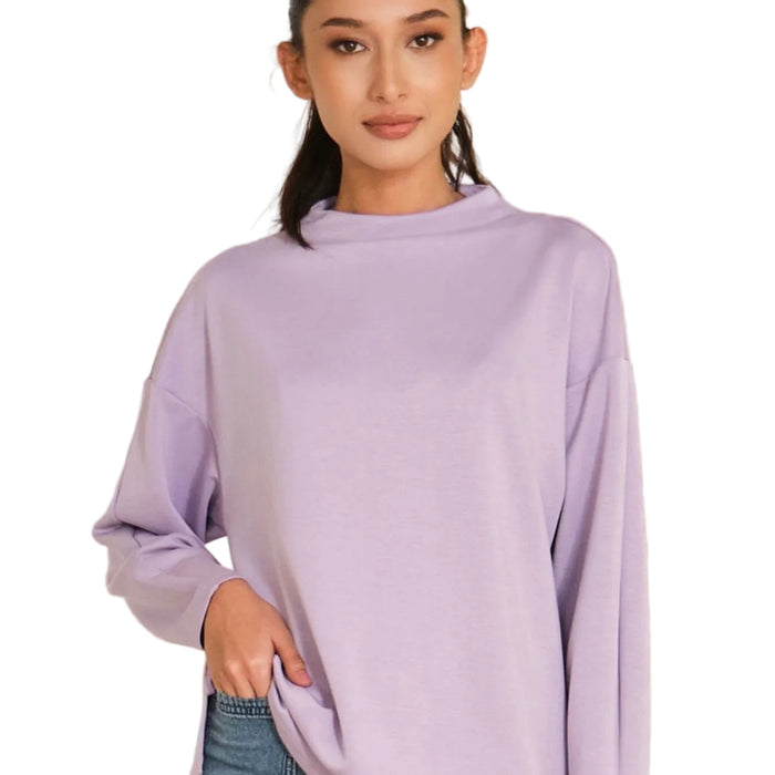 Poplook Soft High Neck Blouse – Orchid