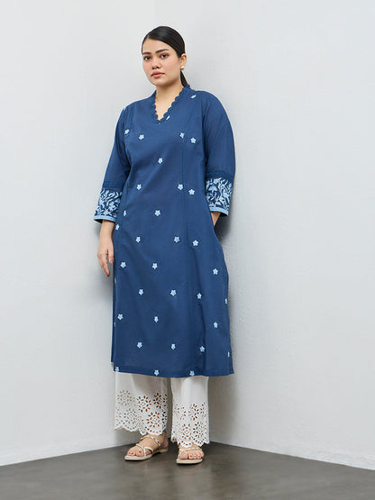 Westside floral denim embroidered kurta XS