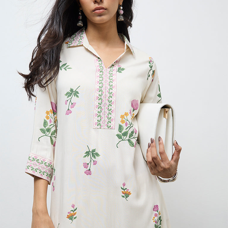 Westside off white printed kurta M
