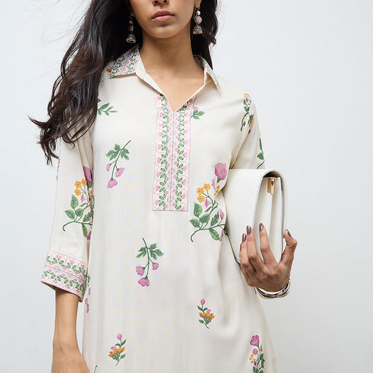 Westside off white printed kurta M