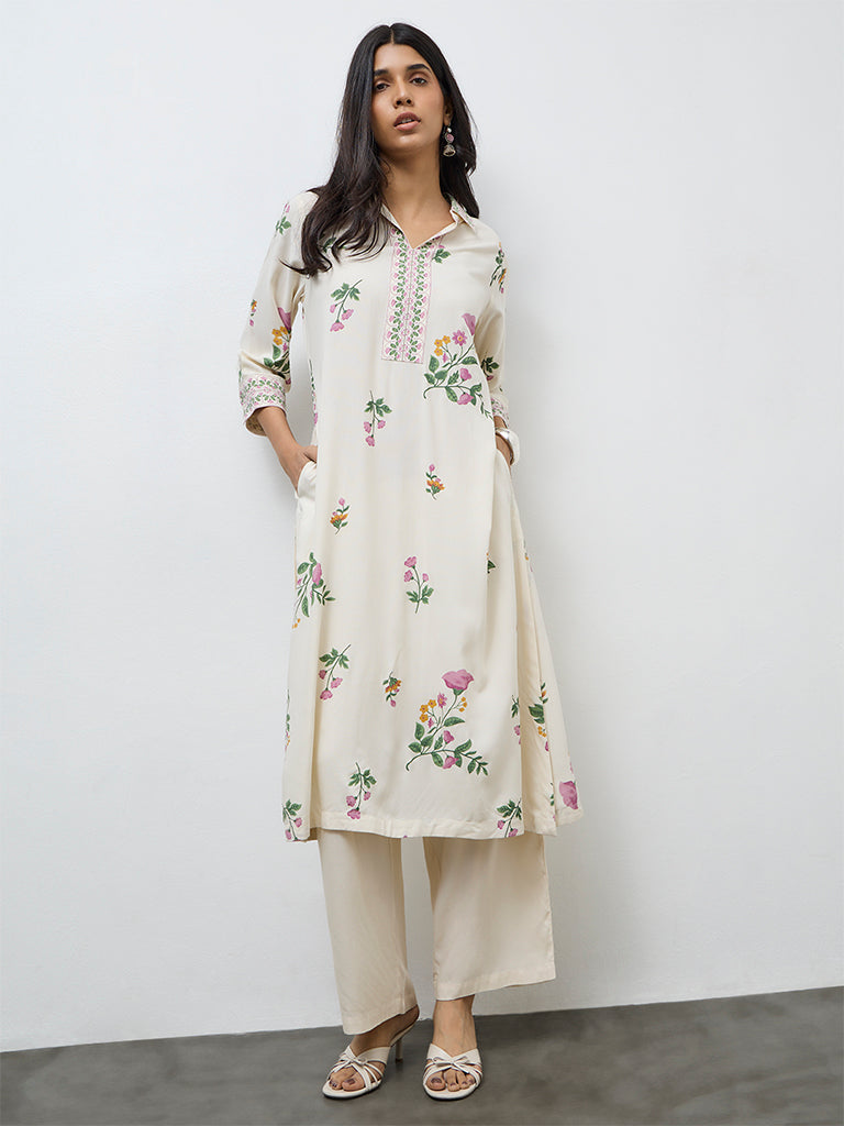 Westside off white printed kurta M