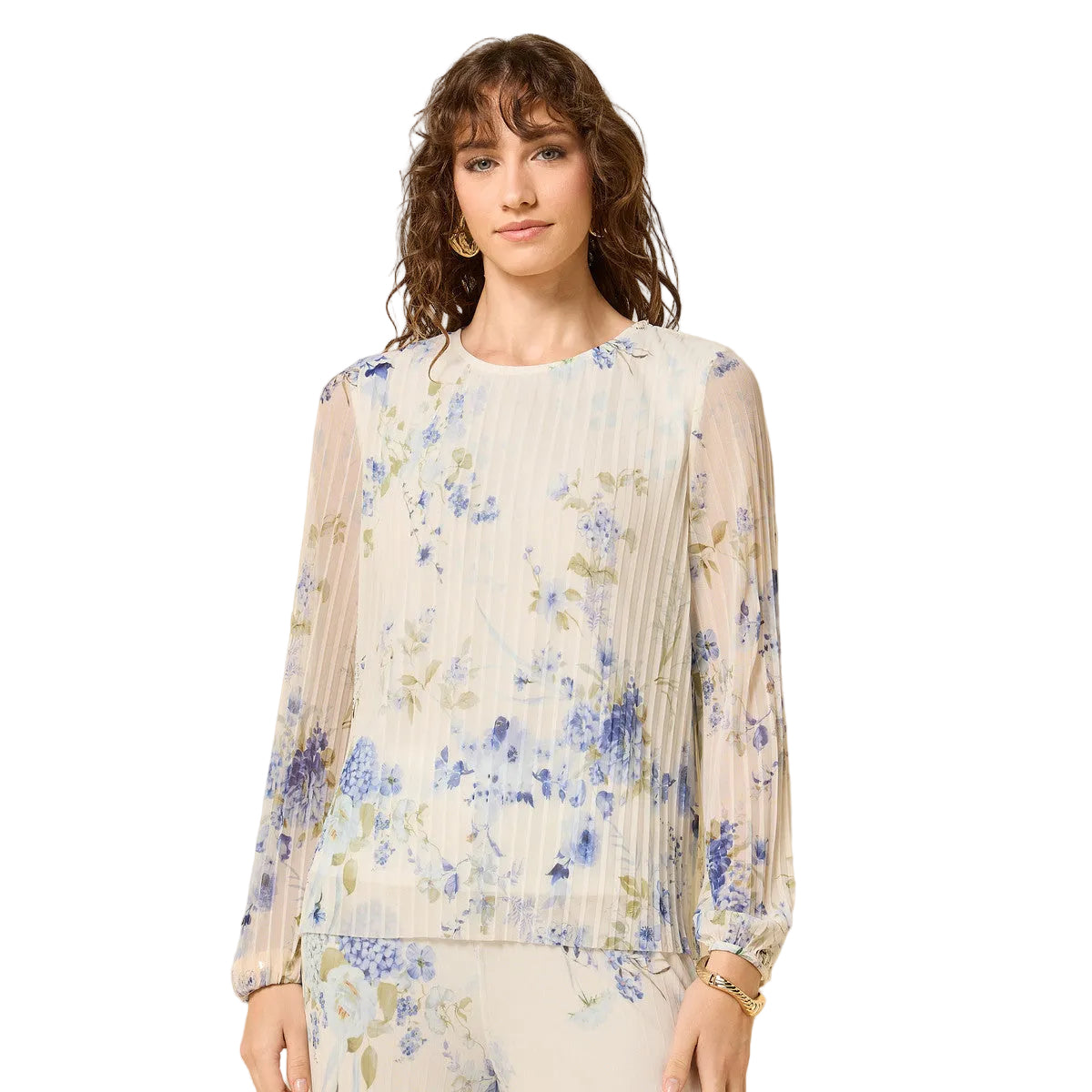 Max floral print plisse top