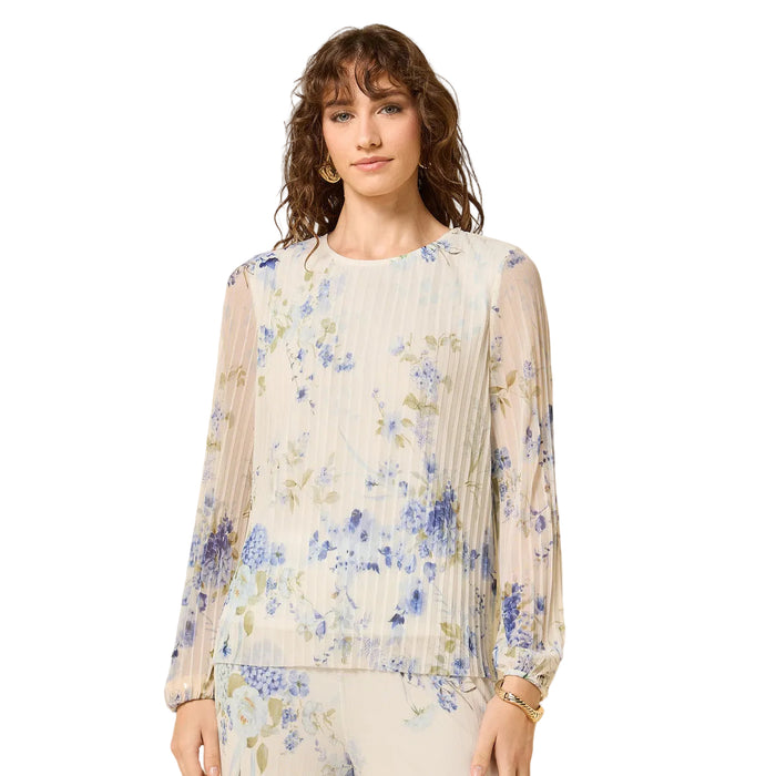 Max floral print plisse top