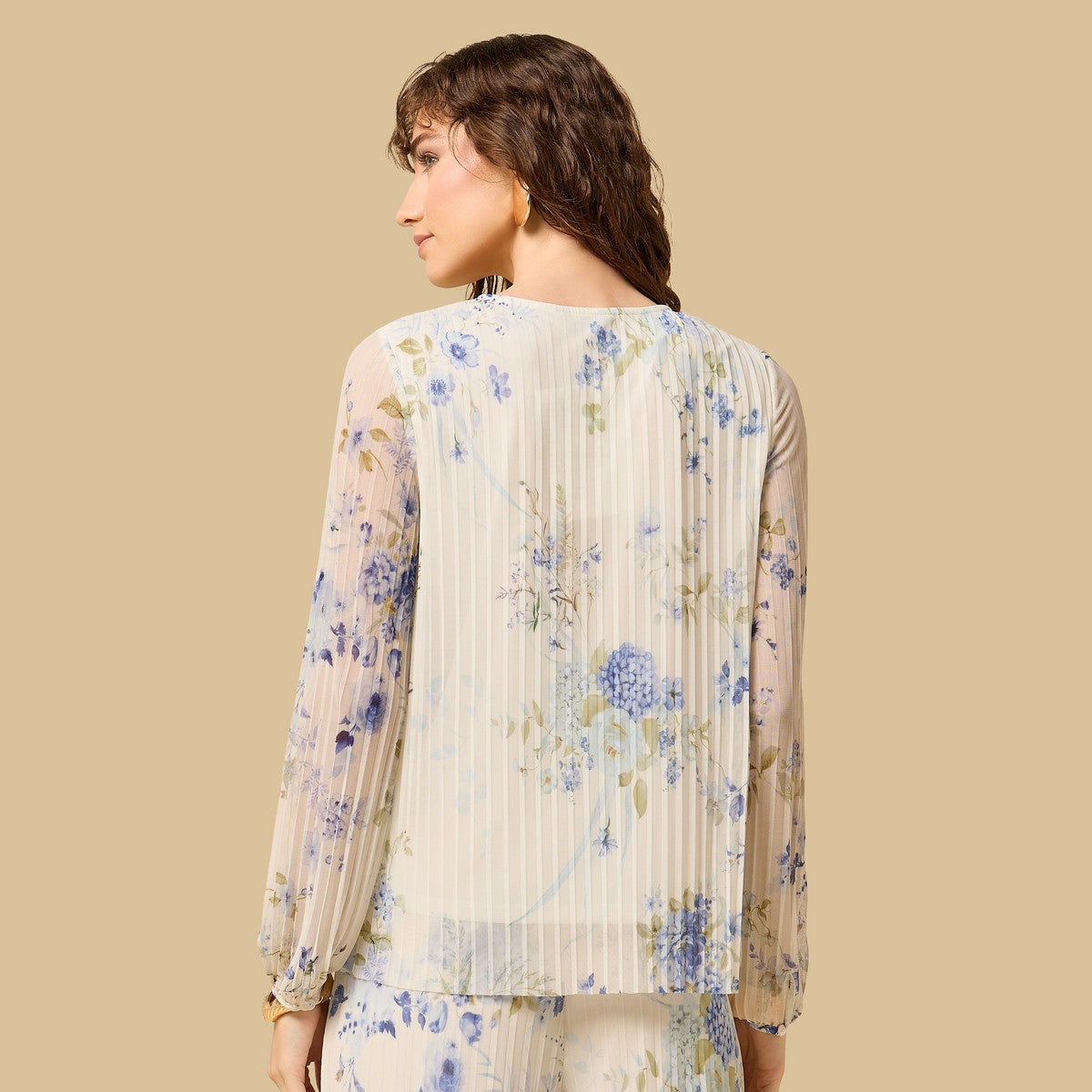 Max floral print plisse top
