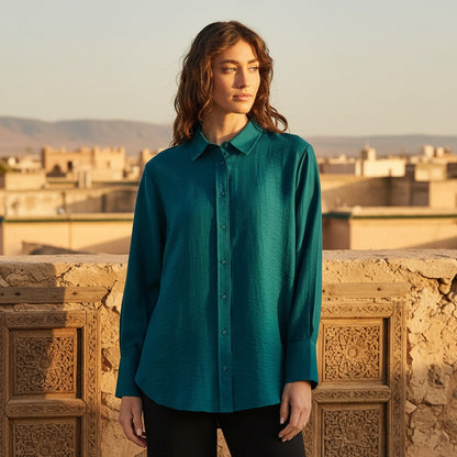 Max textured green shirt